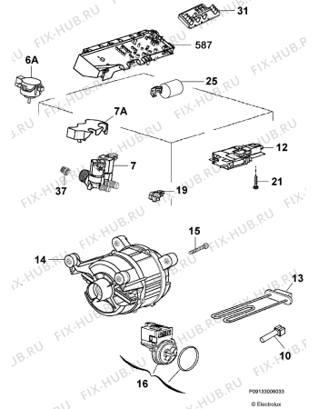 Взрыв-схема стиральной машины Rosenlew RTT1060 - Схема узла Electrical equipment 268